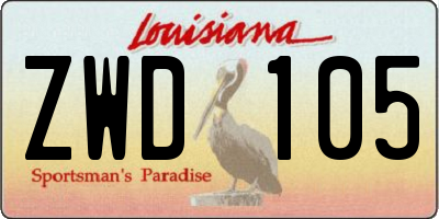 LA license plate ZWD105
