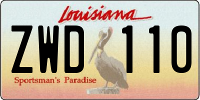 LA license plate ZWD110