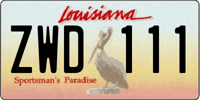 LA license plate ZWD111