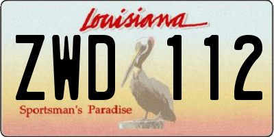 LA license plate ZWD112