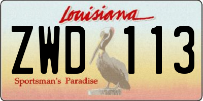 LA license plate ZWD113