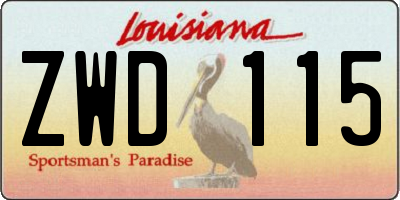 LA license plate ZWD115