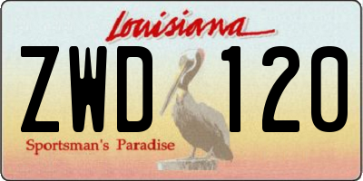 LA license plate ZWD120
