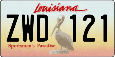 LA license plate ZWD121