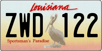 LA license plate ZWD122