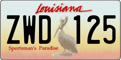 LA license plate ZWD125