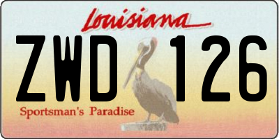 LA license plate ZWD126