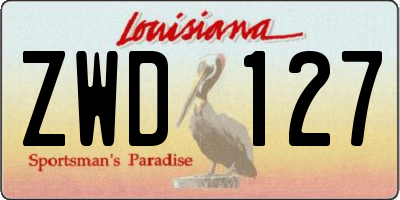 LA license plate ZWD127