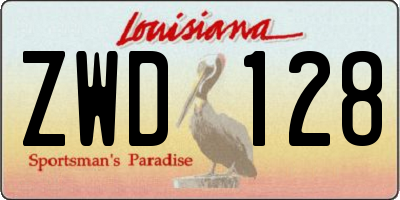 LA license plate ZWD128
