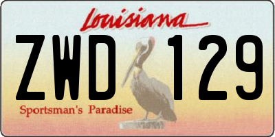 LA license plate ZWD129