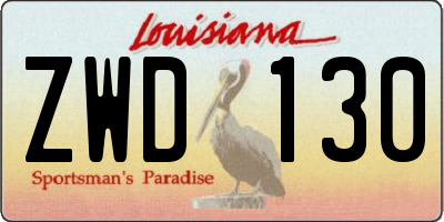 LA license plate ZWD130