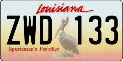 LA license plate ZWD133