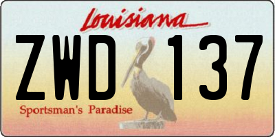 LA license plate ZWD137