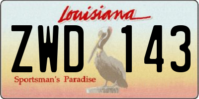 LA license plate ZWD143