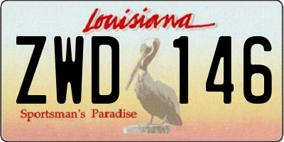 LA license plate ZWD146