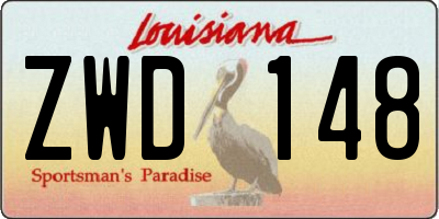 LA license plate ZWD148