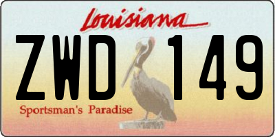 LA license plate ZWD149