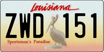 LA license plate ZWD151