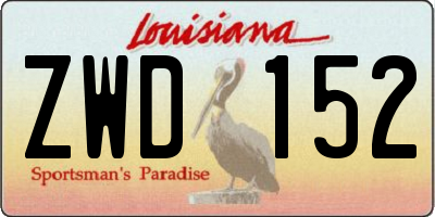 LA license plate ZWD152