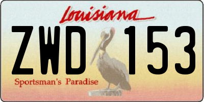 LA license plate ZWD153