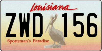 LA license plate ZWD156