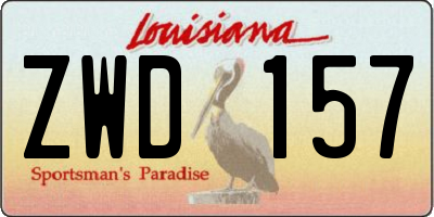 LA license plate ZWD157