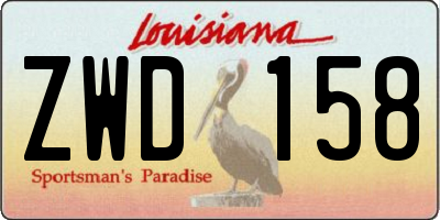 LA license plate ZWD158