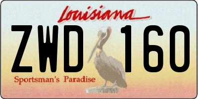 LA license plate ZWD160