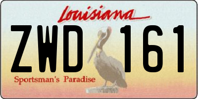 LA license plate ZWD161