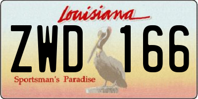 LA license plate ZWD166