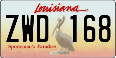 LA license plate ZWD168