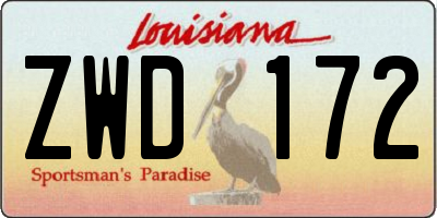 LA license plate ZWD172