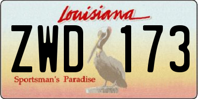 LA license plate ZWD173