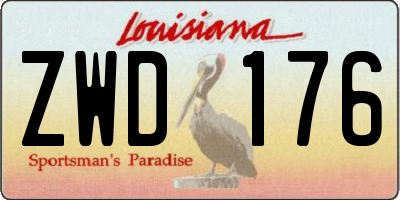 LA license plate ZWD176