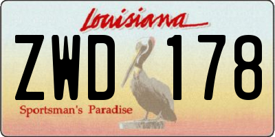 LA license plate ZWD178