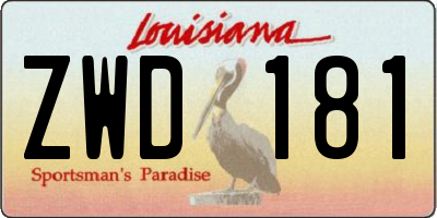 LA license plate ZWD181