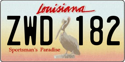 LA license plate ZWD182