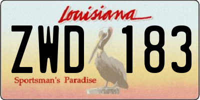 LA license plate ZWD183
