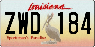 LA license plate ZWD184