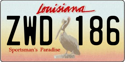 LA license plate ZWD186