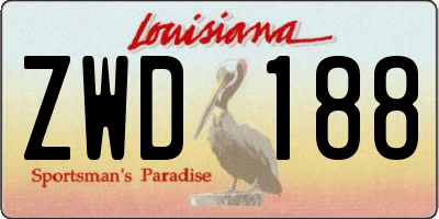 LA license plate ZWD188