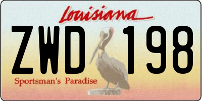 LA license plate ZWD198