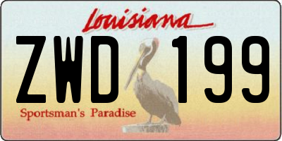 LA license plate ZWD199