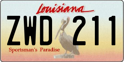 LA license plate ZWD211