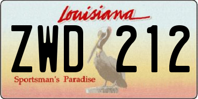 LA license plate ZWD212