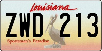 LA license plate ZWD213