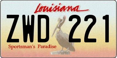 LA license plate ZWD221