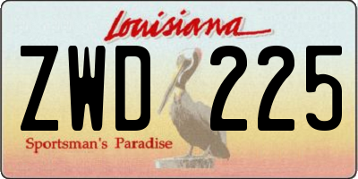 LA license plate ZWD225