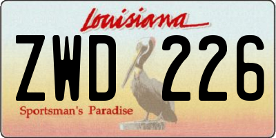LA license plate ZWD226