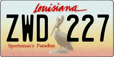 LA license plate ZWD227